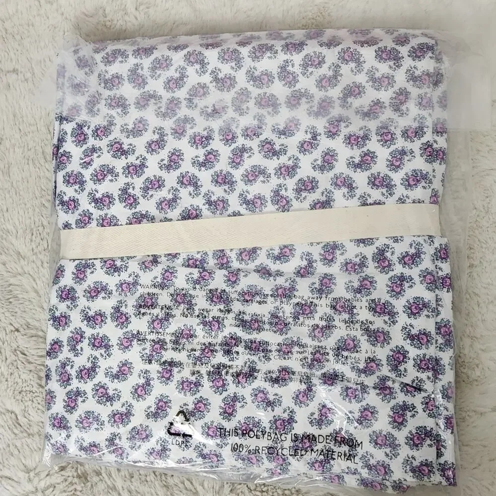 J. Crew Home Purple Floral Paisley Duvet Set Twin/Twin XL 100% Cotton NEW BK771 - Picture 6 of 8